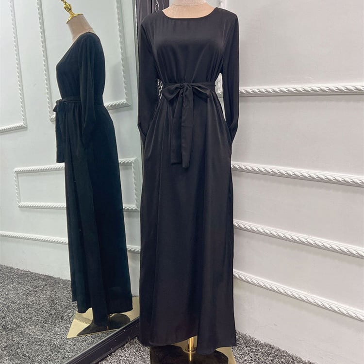 Soft Satin Scarf Gown Dress for Women