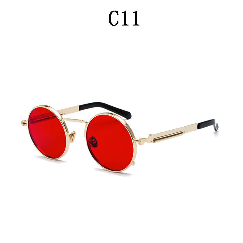 Retro Steampunk Round Sunglasses for Men and Women