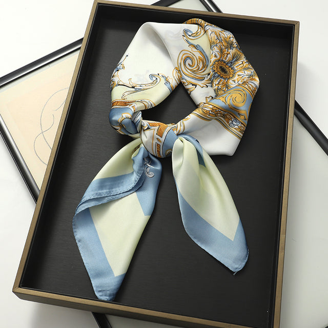 Evarisluxe Silk Satin Square Scarf