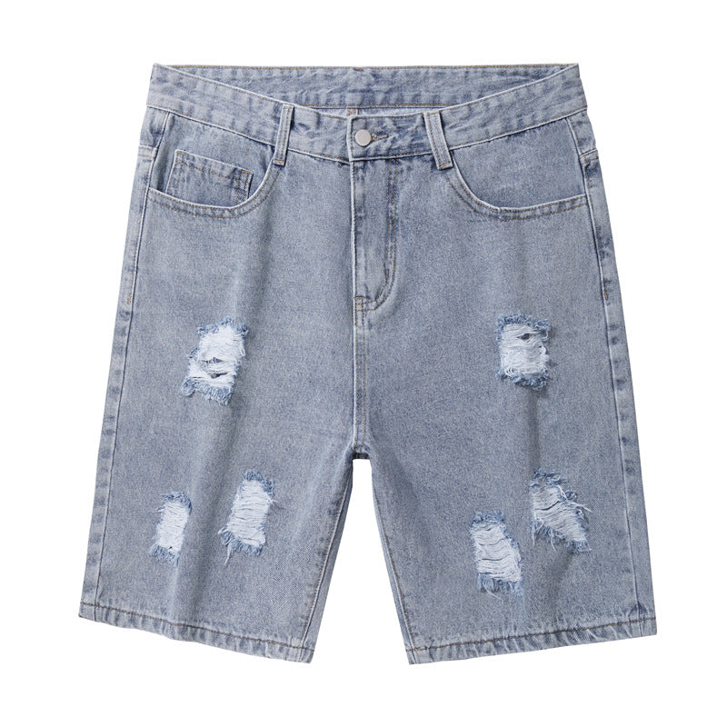 Men's Large Ripped Denim Shorts - Casual Summer Wear