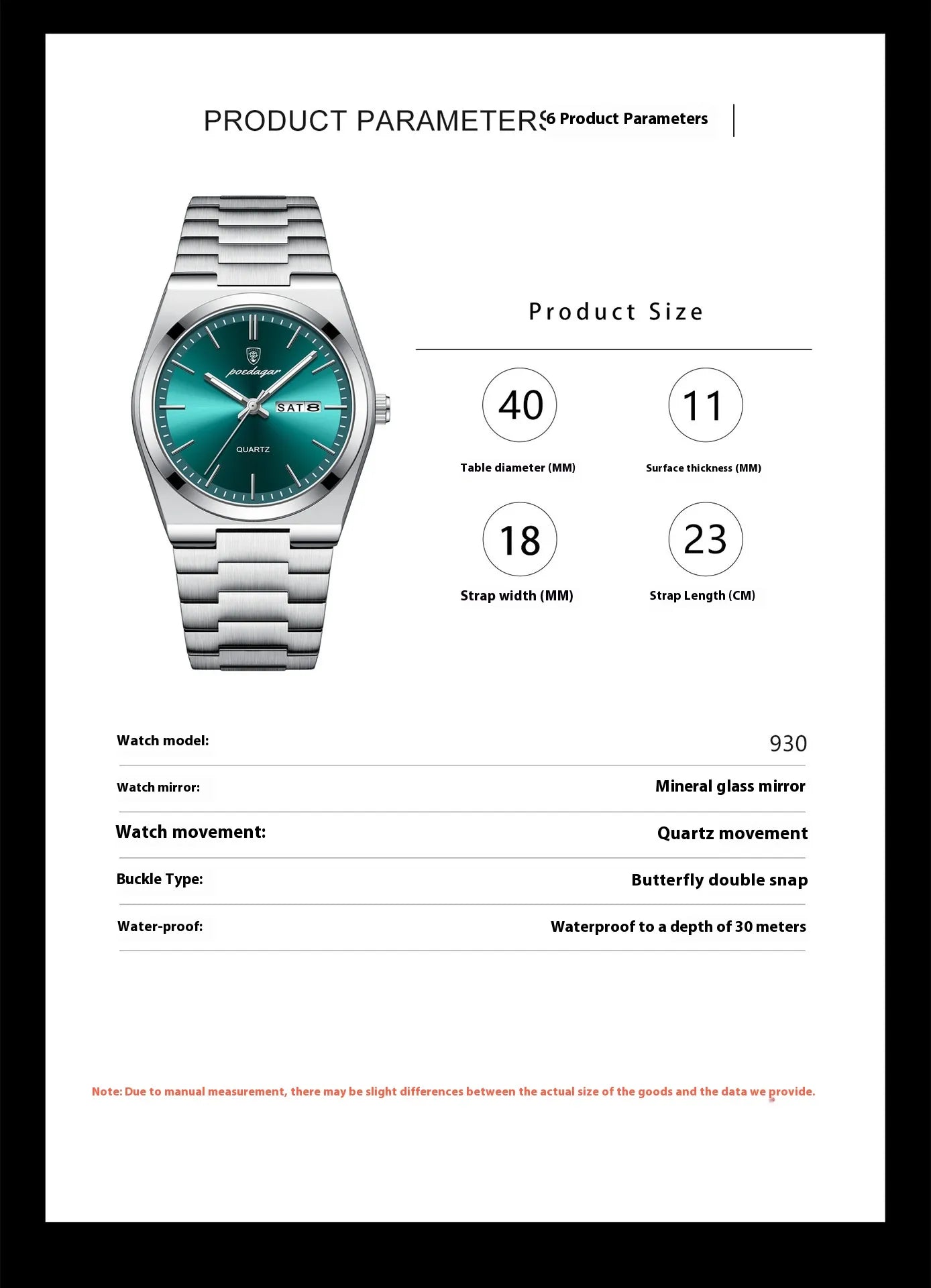 Ultra-thin Waterproof Men's Quartz Watch