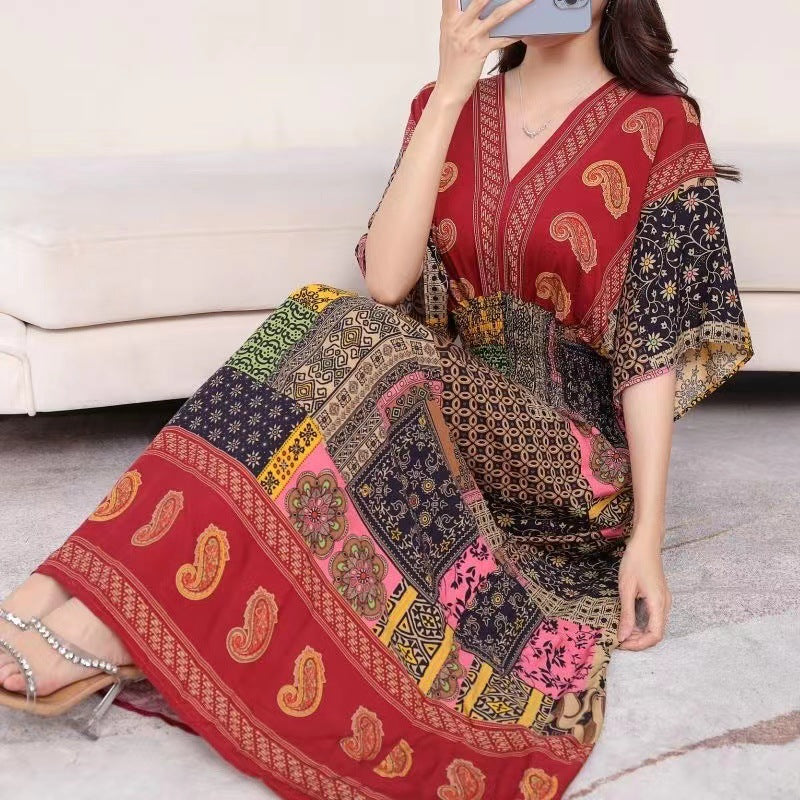 Southeast Asia Travel Floral Cotton Dress for Summer