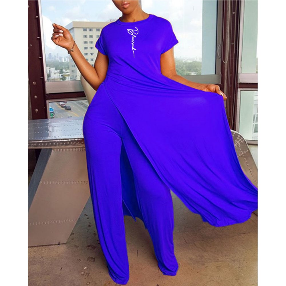 Casual Solid Color Two-Piece Short Sleeve Set
