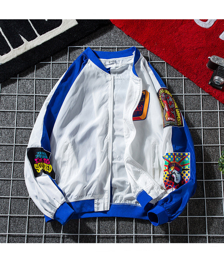 Trendy Color-Blocked Jacket for Autumn (Loose Fit)