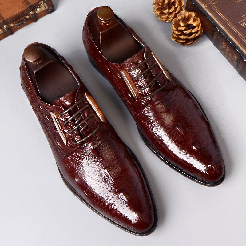 Crocodile Pattern Leather Casual Shoes for Men