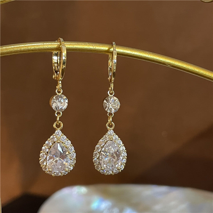 Evarisluxe Zircon Water Drop Earrings