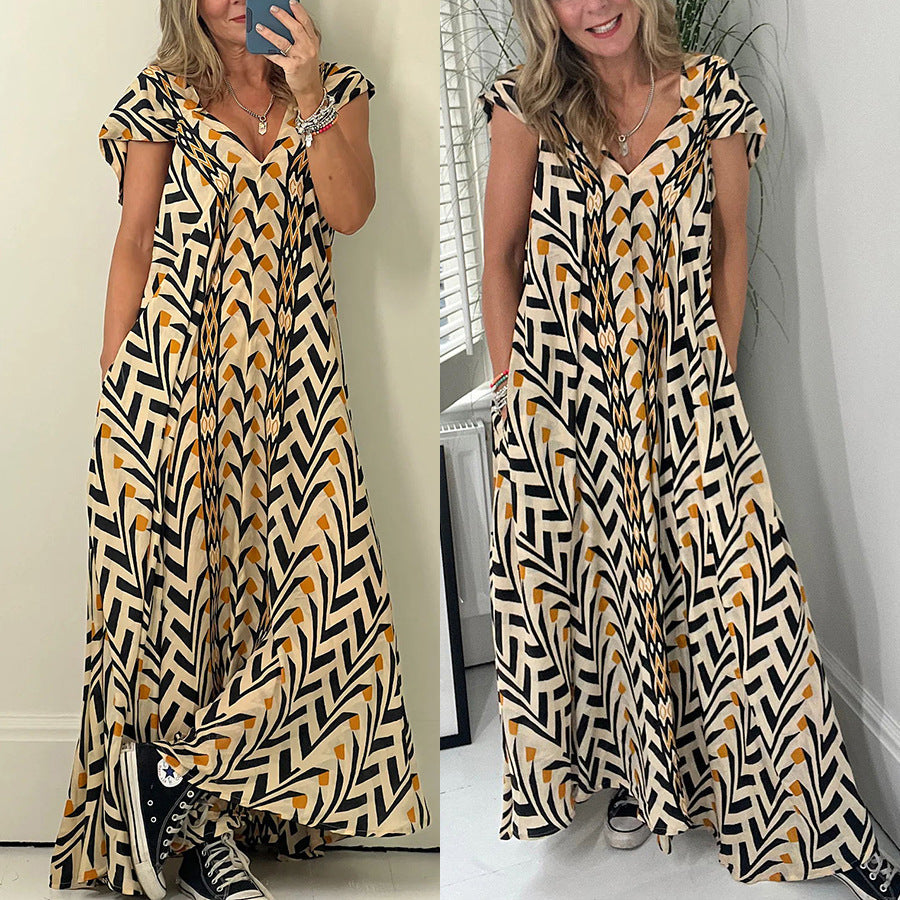 2023 Spring/Summer Floral Maxi Dress with Pockets