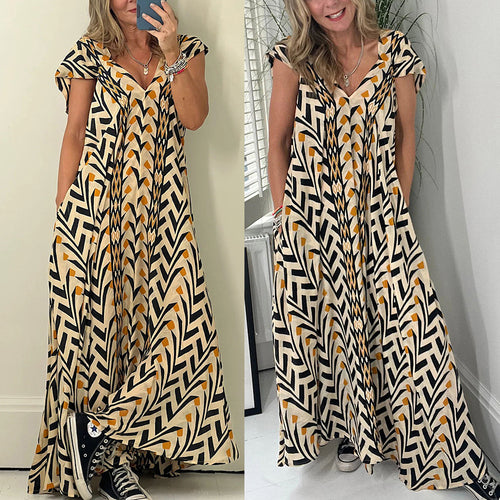 2023 Spring/Summer Floral Maxi Dress with Pockets