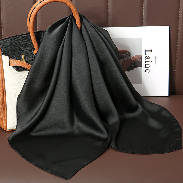 Evarisluxe Silk Satin Square Scarf