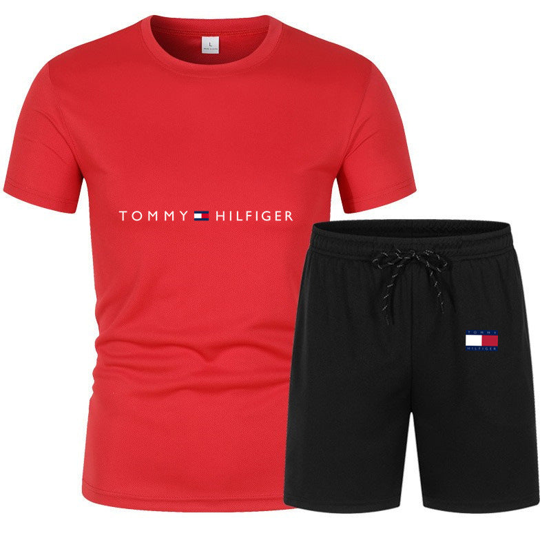 Men's Sports Set: Mesh T-Shirt & Shorts for Training