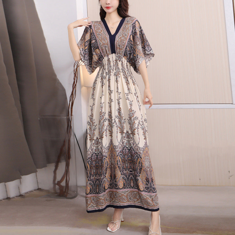 Southeast Asia Travel Floral Cotton Dress for Summer