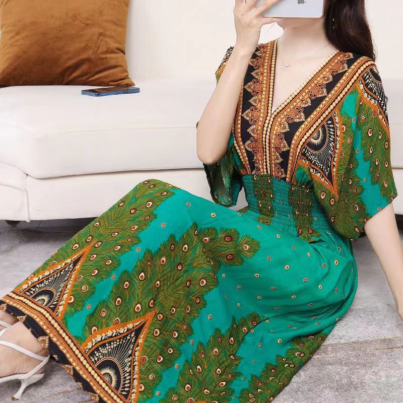 Southeast Asia Travel Floral Cotton Dress for Summer