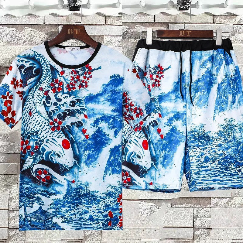 Men's 2-Piece Training Set: T-Shirt & Shorts, 2024