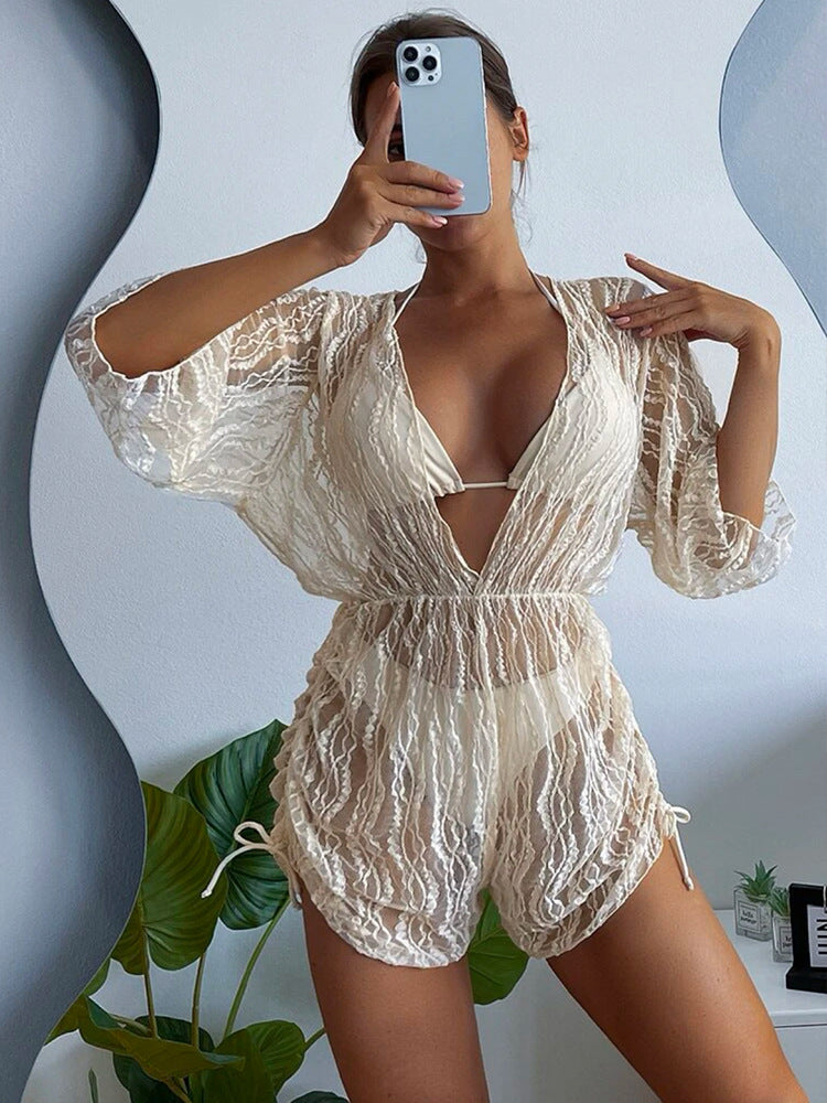 2024 High-Waisted Printed Swimsuit 3-Piece Set
