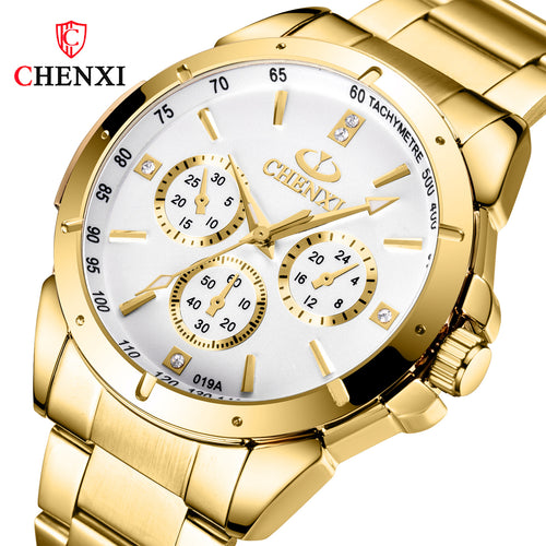 "Couple's Waterproof Quartz Watches with Steel Band"
