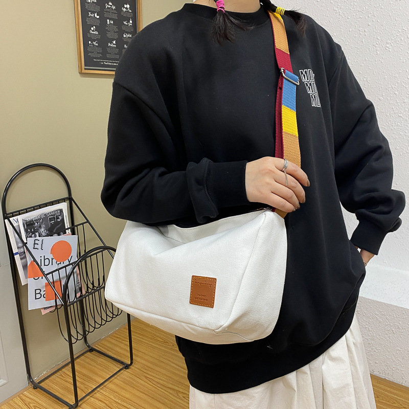2023 Summer Canvas Women's Bag with Colorful Straps