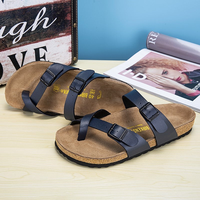 Summer Flat Sandals for Men and Women - Cork Slide Ons