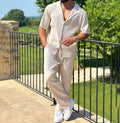 Men's Fashion Sports Two-Piece Set – Casual Short Sleeve Top & Trousers