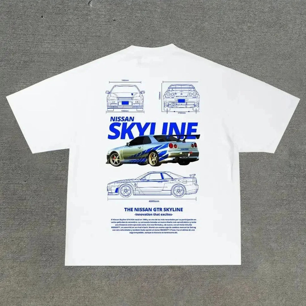 Summer New Car Letter Print T-Shirt for Men & Women