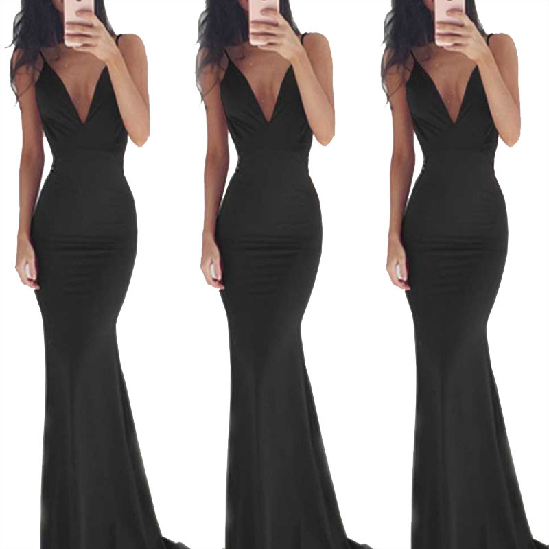 Backless Suspender Maxi Dress