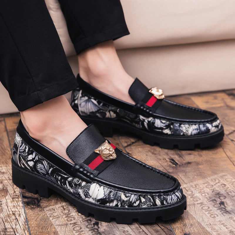 Men's Korean Trendy Color-Blocking Social Loafers