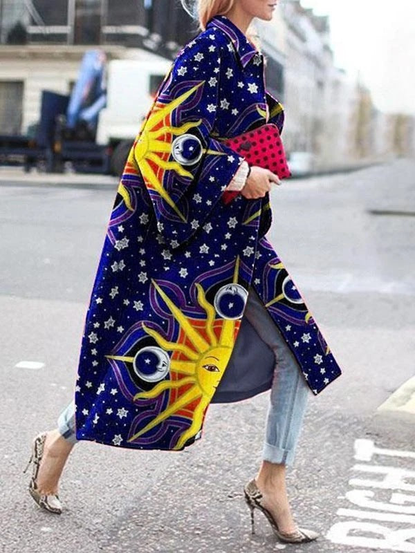 Women's Printed Loose Fit Windbreaker Jacket