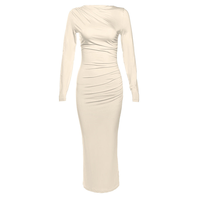 2024 Spring Summer Women's Fashion Long Sleeve Dress