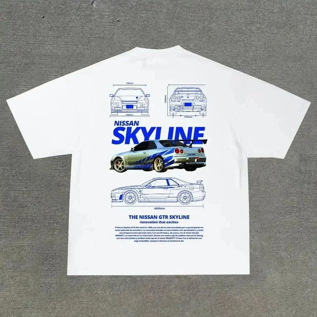 Summer New Car Letter Print T-Shirt for Men & Women