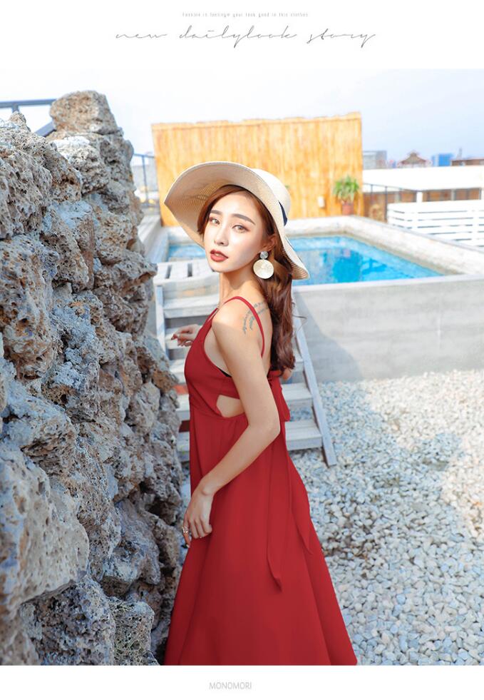 Slimming Sling Dress - Elegant Long Strap Dress