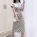 Summer Slimming Polka Dot Backless Dress Set
