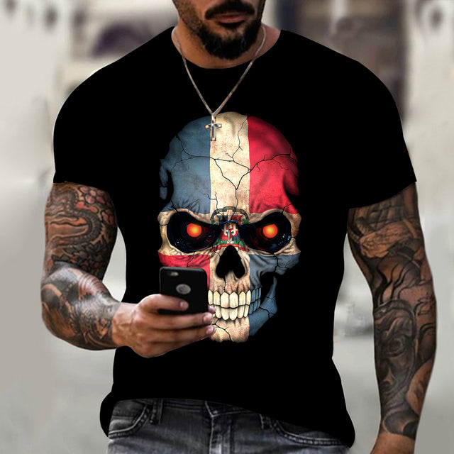 3D Skull Hip Hop O-Neck T-Shirt for Men