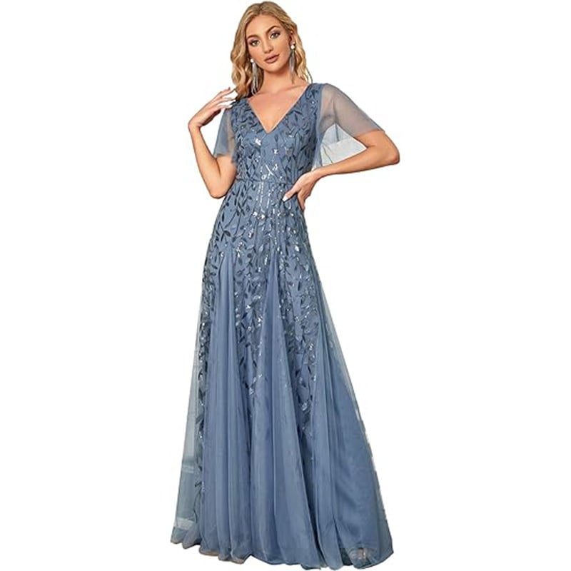 Evarisluxe Elegant Long Evening Dress for Women