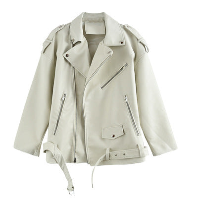 Vintage Brown Leather Jacket for Women - Spring 2021
