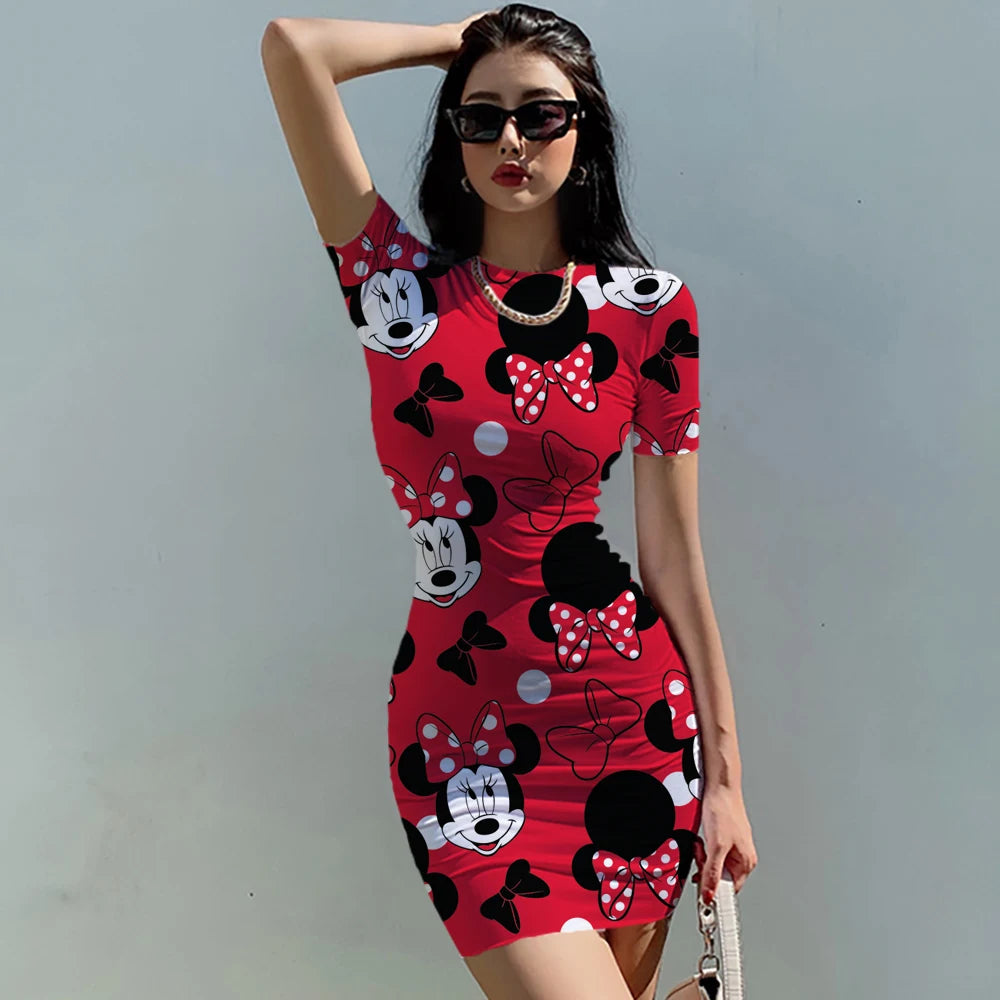 2023 Disney Mickey Mouse Print Summer Dress for Women
