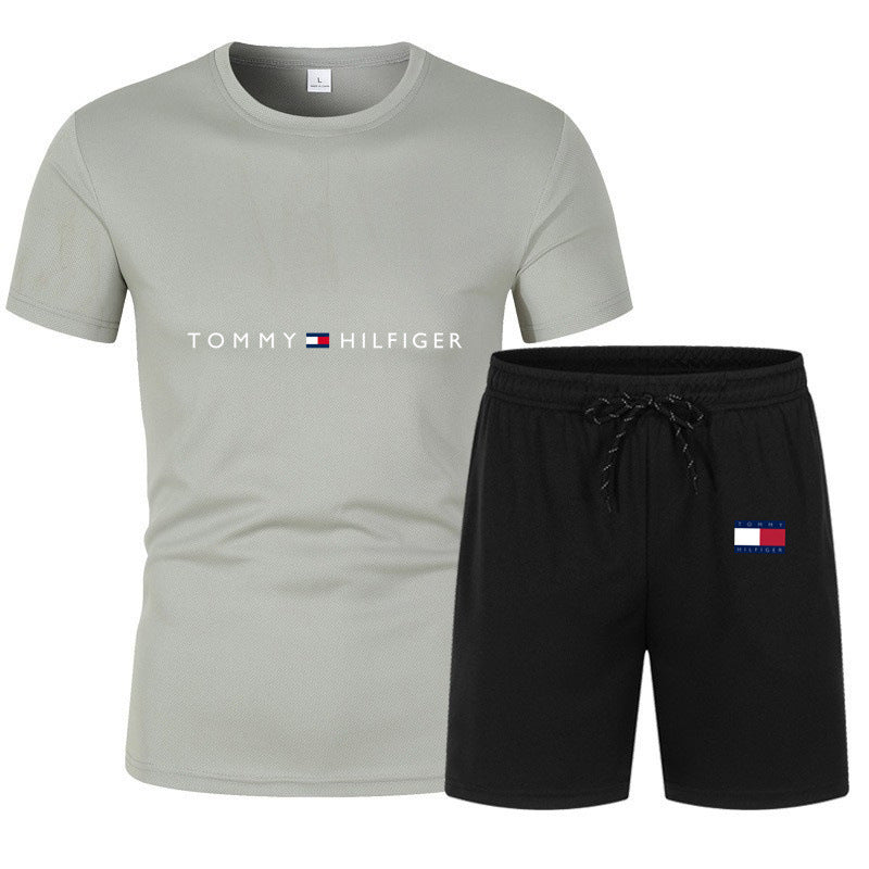 Men's Sports Set: Mesh T-Shirt & Shorts for Training
