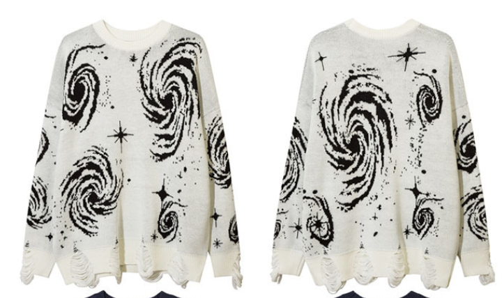 Vintage Ripped Hip Hop Knitted Men’s Sweater Pullover