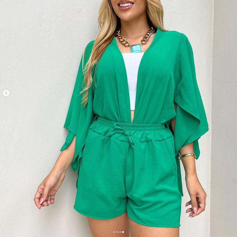 2023 Summer Women's Fashion Casual Set with Cardigan