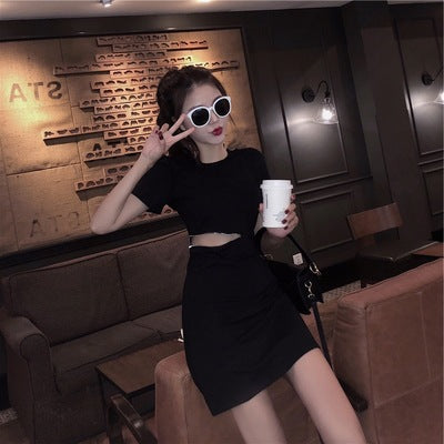 Summer Korean Style Black Mermaid Dress for Women