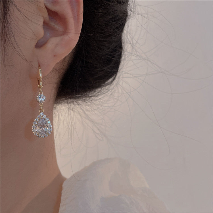 Evarisluxe Zircon Water Drop Earrings