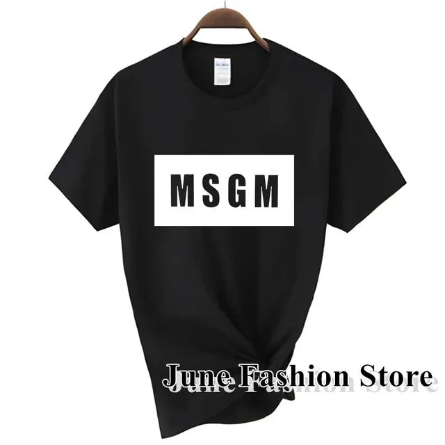 2024 Summer Fashion Letter Print Cotton T-Shirt for Women