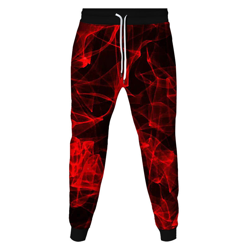 Flame 3D Printed Belted Pants for Men and Women