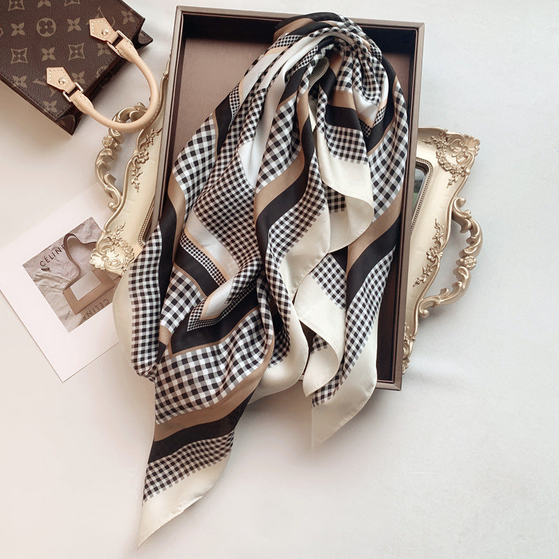 Evarisluxe Silk Satin Square Scarf