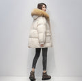 Mid-Length Down Cotton Jacket for Women (Korean Style)