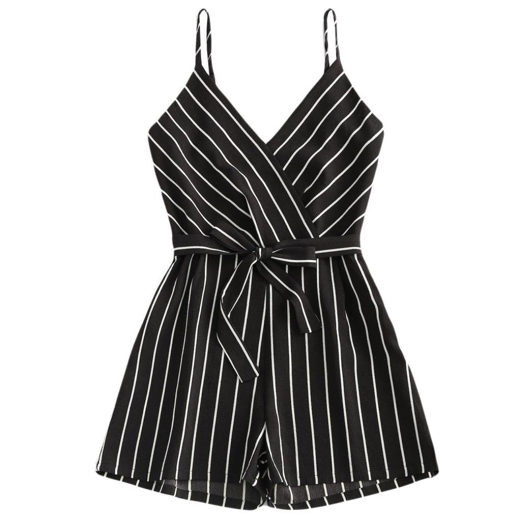 Summer Striped Deep V Jumpsuit for Women (2019)