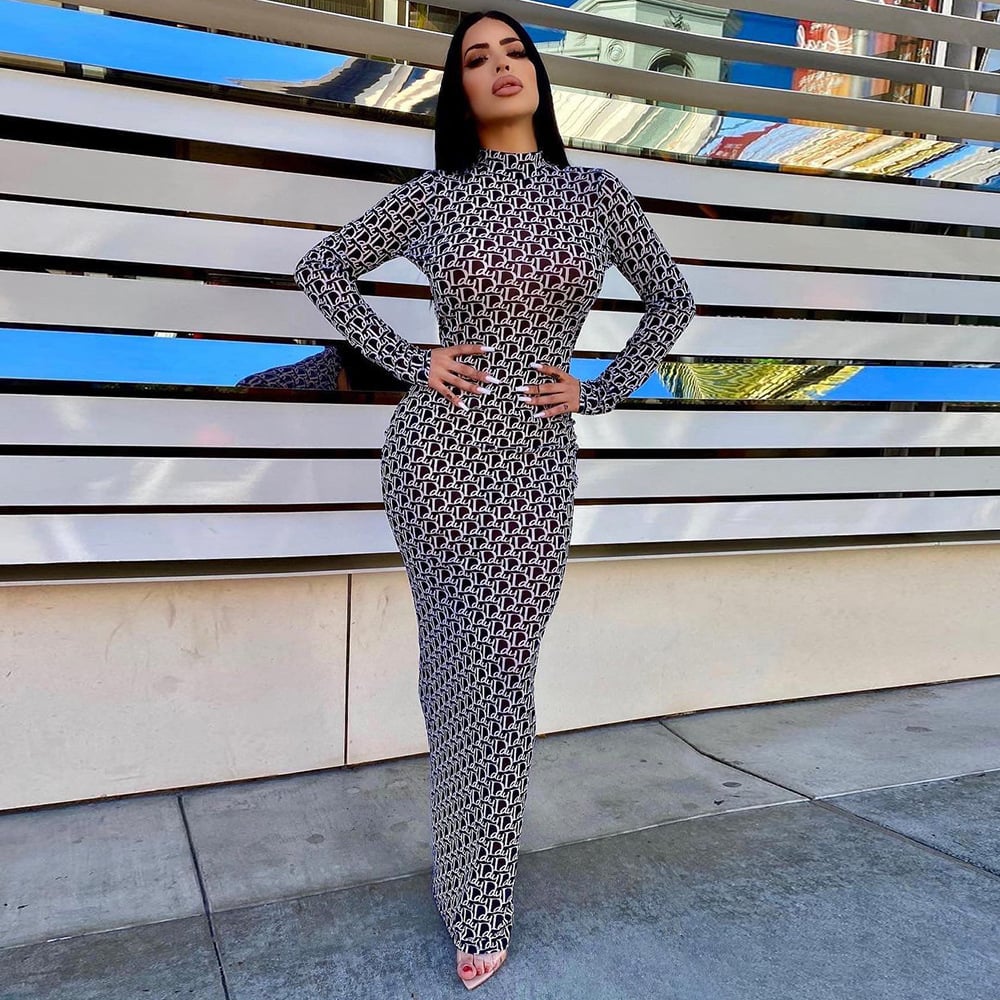 Evarisluxe Backless Printed Halter Dress