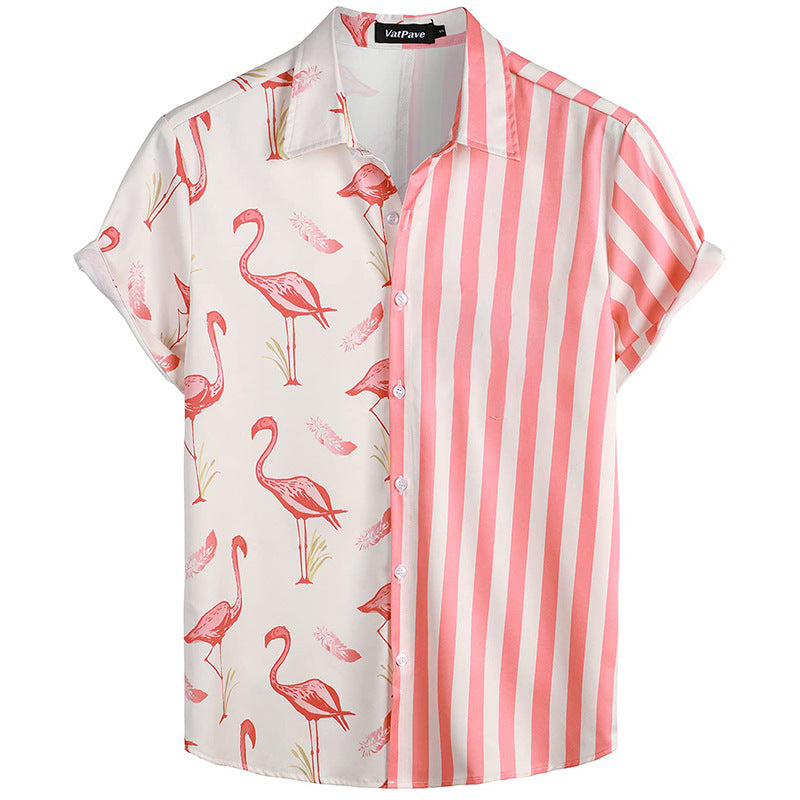 Hawaiian Men's Summer Shirt with 3D Sunflower Print