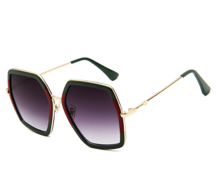 Colorful Polygon Sunglasses for Women with Bee Design