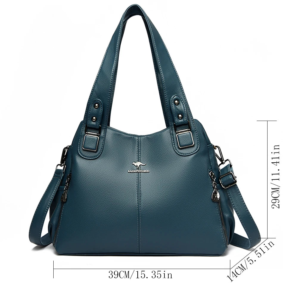 Evarisluxe Vintage PU Leather Large Tote Bag