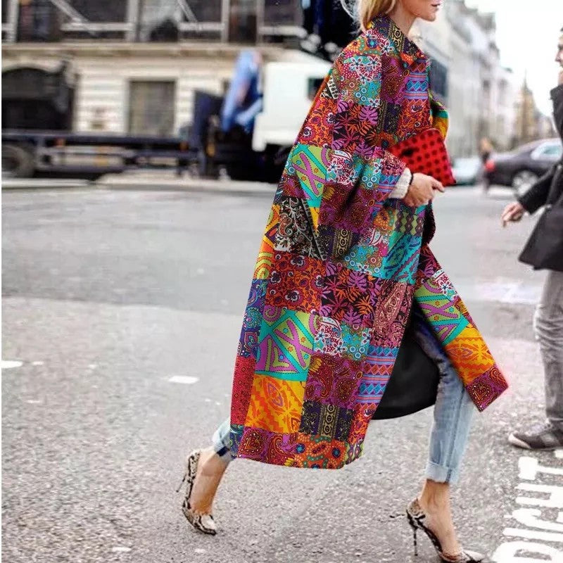 Women's Printed Loose Fit Windbreaker Jacket
