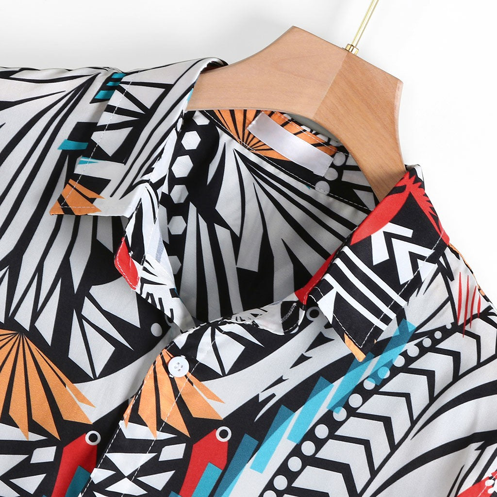 Printed Turn-Down Collar Shirt for Men